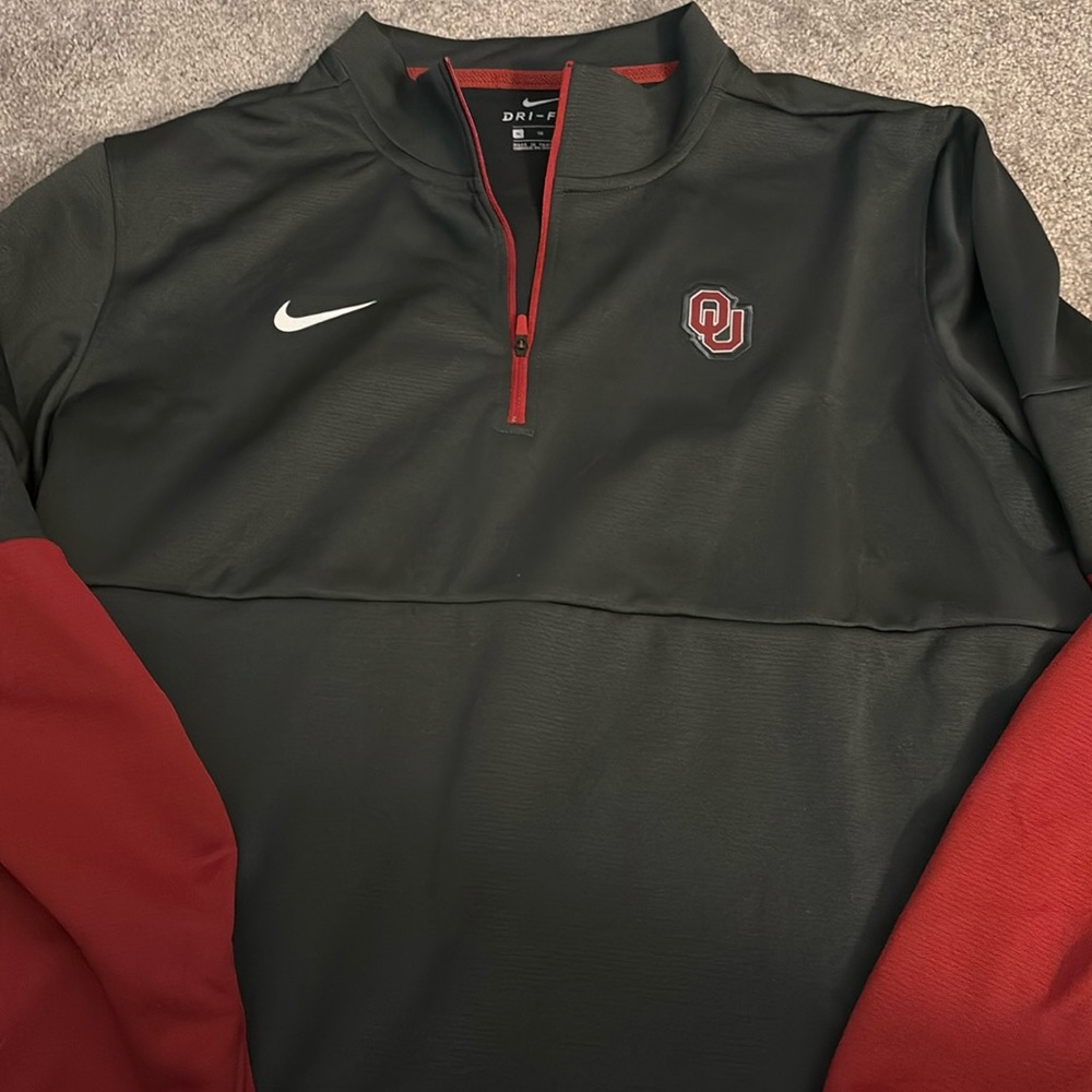 NWT Oklahoma Sooners Nike Therma 1/4 Zip Coaches Performance Pullover Jacket